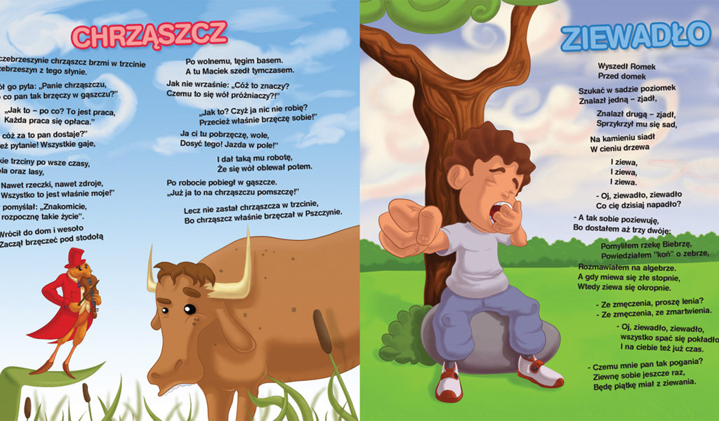 Ilustracje do wierszy Jana Brzechwy do książeczki dla dzieci.