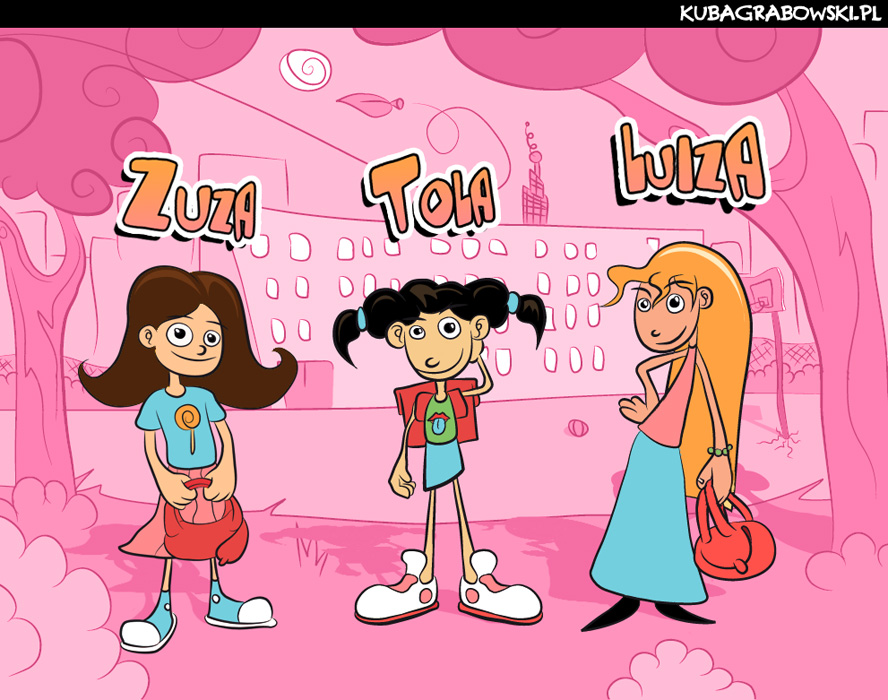 Dziewczynki - koncepcje postaci do pasków komiksowych dla Kubusia (soczek)